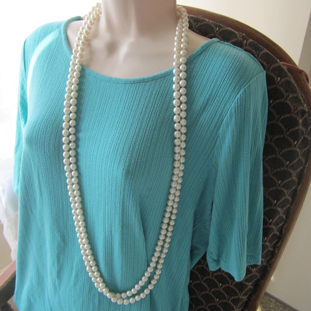 Long Vintage Faux Pearl Necklace made in Japan